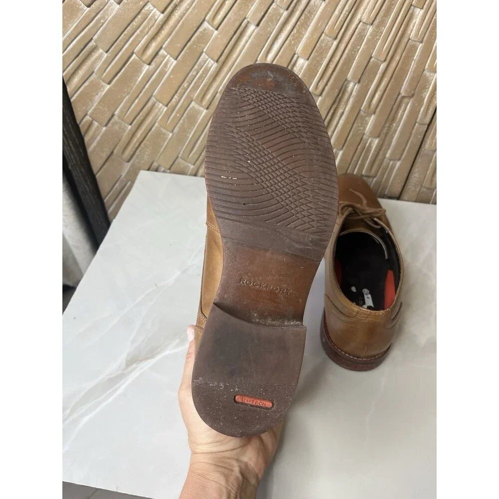 Rockport Oxfords Lace Up Men Dress Shoes Leather Brown Sz 8 BX2319